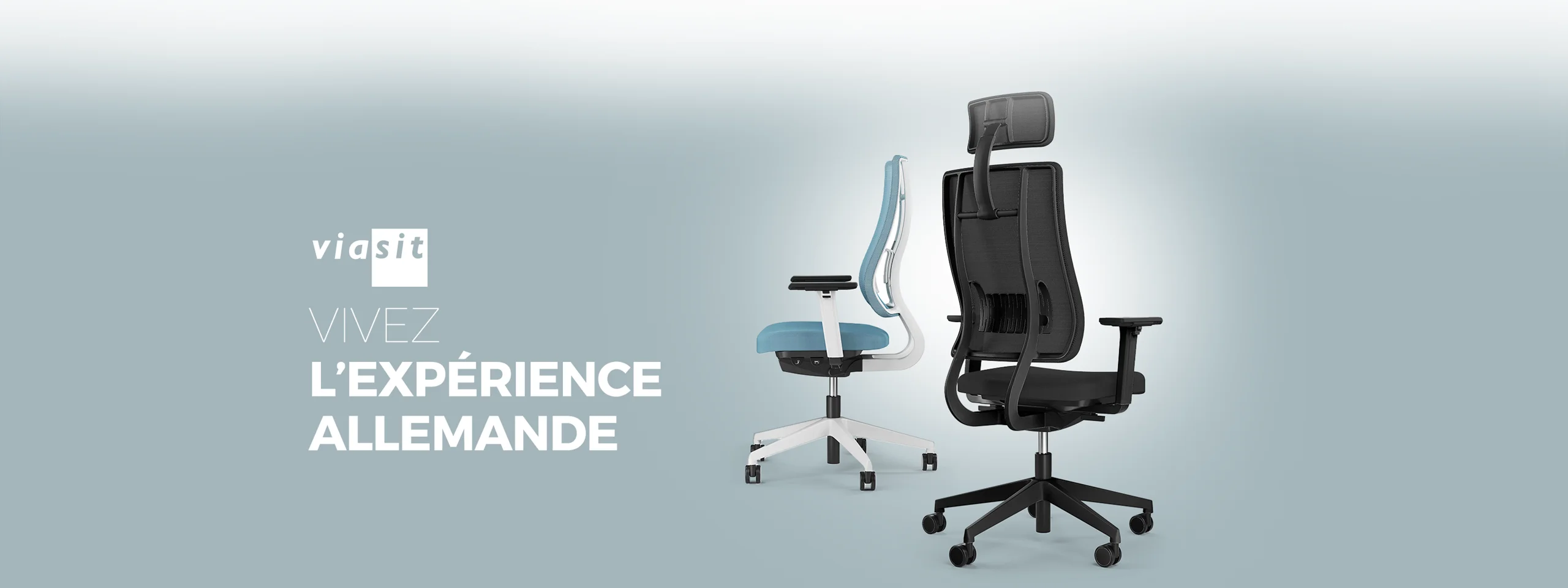chaise de bureau de la marque viasit sur fond gris